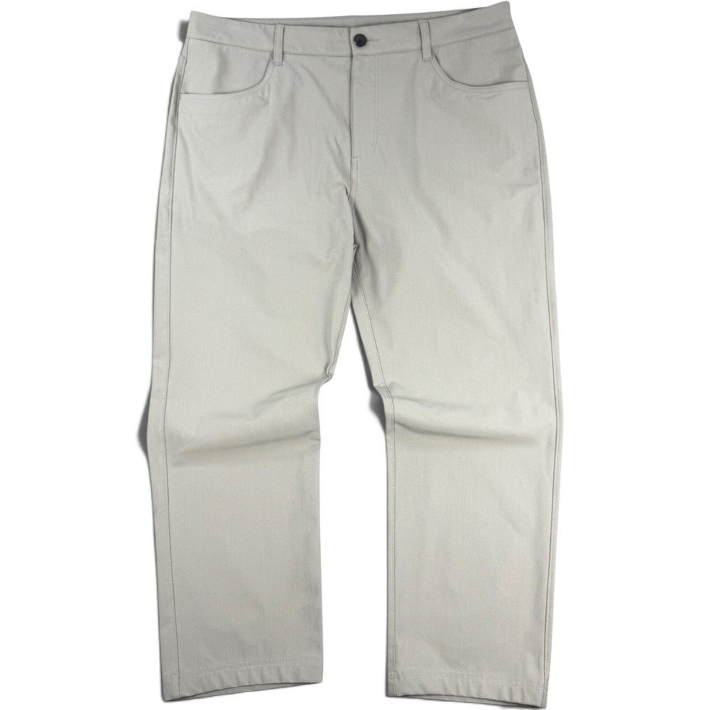 Vuori Meta Ripstop Pants Men 38x26 Khaki Stone Lightweight Stretch Tech V430 EUC